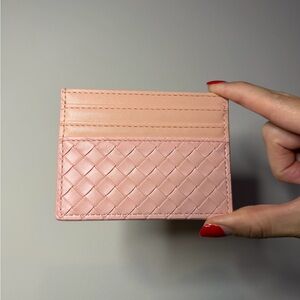 Pink Woven Card Holder